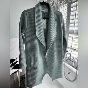 Steve Madden Green Cape with Draped Open-Front Design